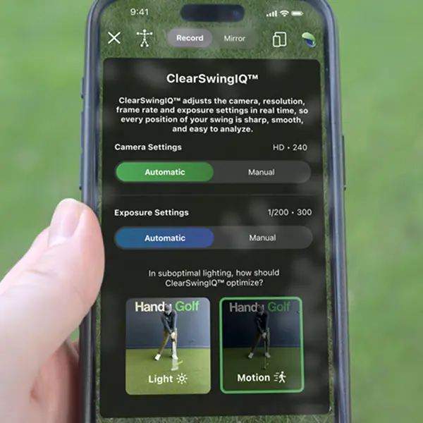 The ClearSwingIQ™ settings are easy to use allowing you to focus on your swing